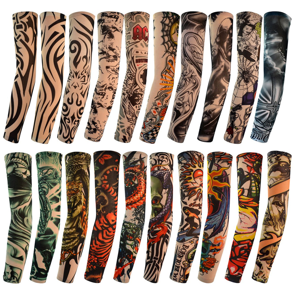 HOVEOX manche tatouage bras tigre pour un style audacieux et protection solaire légère.