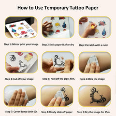 Hoxemator transfert eau tatouage: processus facile d'application sur peau