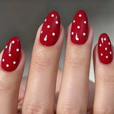 HPYFOI onglets adhesifs rouges pois amande – pose rapide et chic.