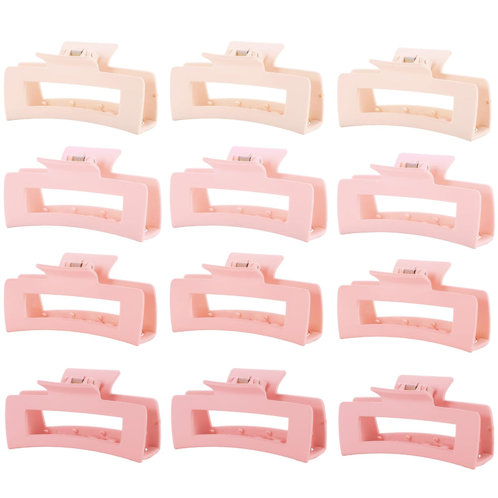 HQ-SITE pinces-cheveux carré rose matte vue générale, maintien fiable pour cheveux épais