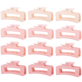 HQ-SITE pinces-cheveux carré rose matte vue générale, maintien fiable pour cheveux épais