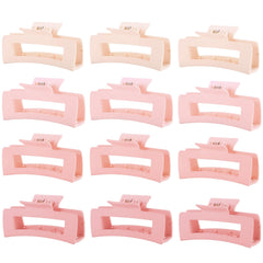 HQ-SITE pinces-cheveux carré rose matte vue générale, maintien fiable pour cheveux épais