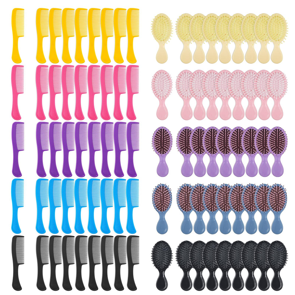HQSLsund ensemble brosses et peignes 50 pièces, parfait pour voyage et dons
