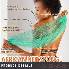 hrsqu net africain exfoliant avec noeuds pour nettoyer en profondeur les pores.