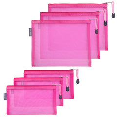 HRX Package pochette mesh nylon A5 rose ouverte pour repérer rapidement le contenu