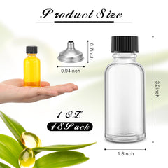 Ensemble Hsei 48 bouteilles Boston 1 oz, rangement pratique et réutilisable.