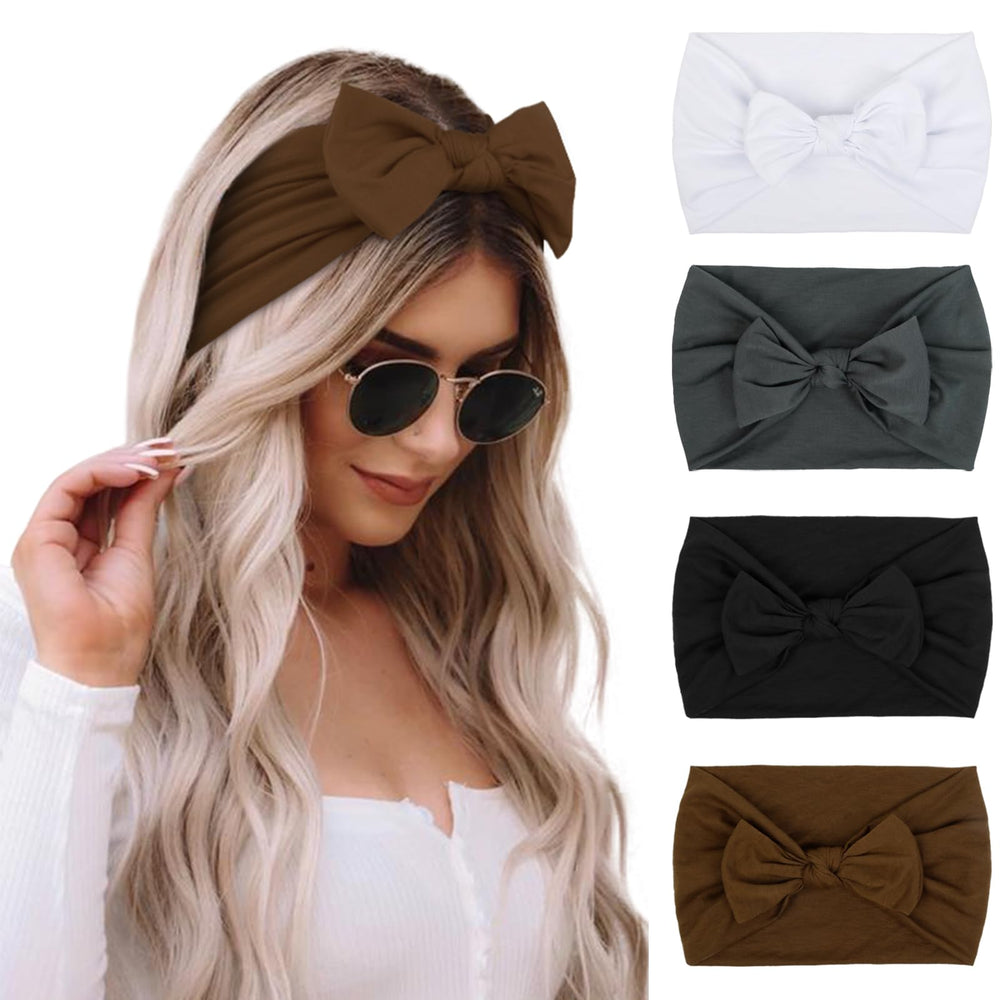 Huachi bandeau cheveux femmes large noeud avant, style élégant et pratique.
