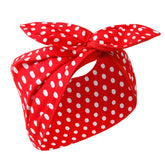 Huachi bandeau pois rouge-blanc avec noeud, style rétro pour cheveux.