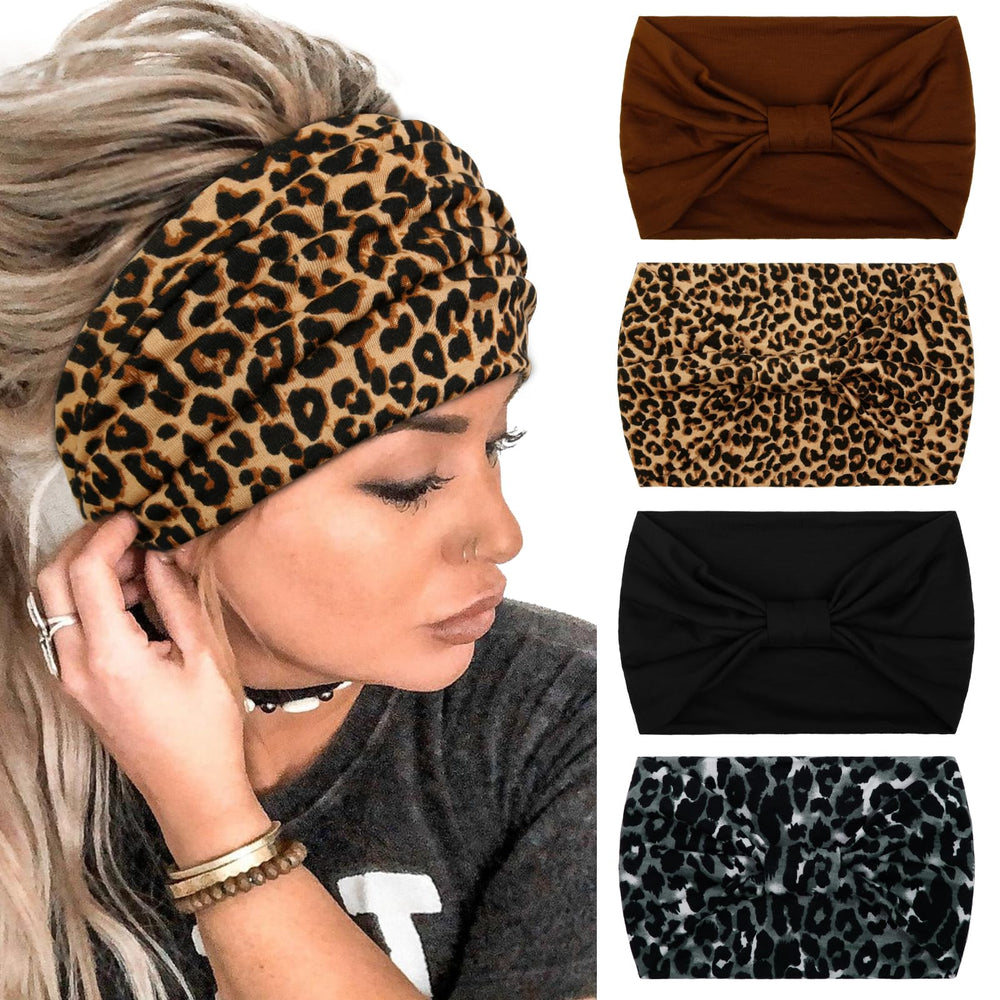 Huachi bandeau cheveux large noir imprimé zebre pour maintien durable