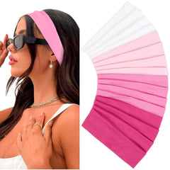 Huachi bandeaux cheveux ensemble rose et blanc, idéal pour assortir la tenue et maintenir les cheveux en place.