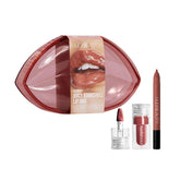 Huda Juicy Bombshell Kit avec emballage rose pour un look prêt-à-offrir.
