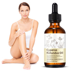 Application sur peau avec huile premium cyperus-rotundus, apaise et hydrate durablement.