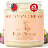 humanroots crème d’igname sauvage en bouteille, texture légère apaisante pour peau sensible