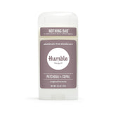 Déodorant HUMBLE Patchouli Copal Encens en flacon, parfum naturel et calmant.