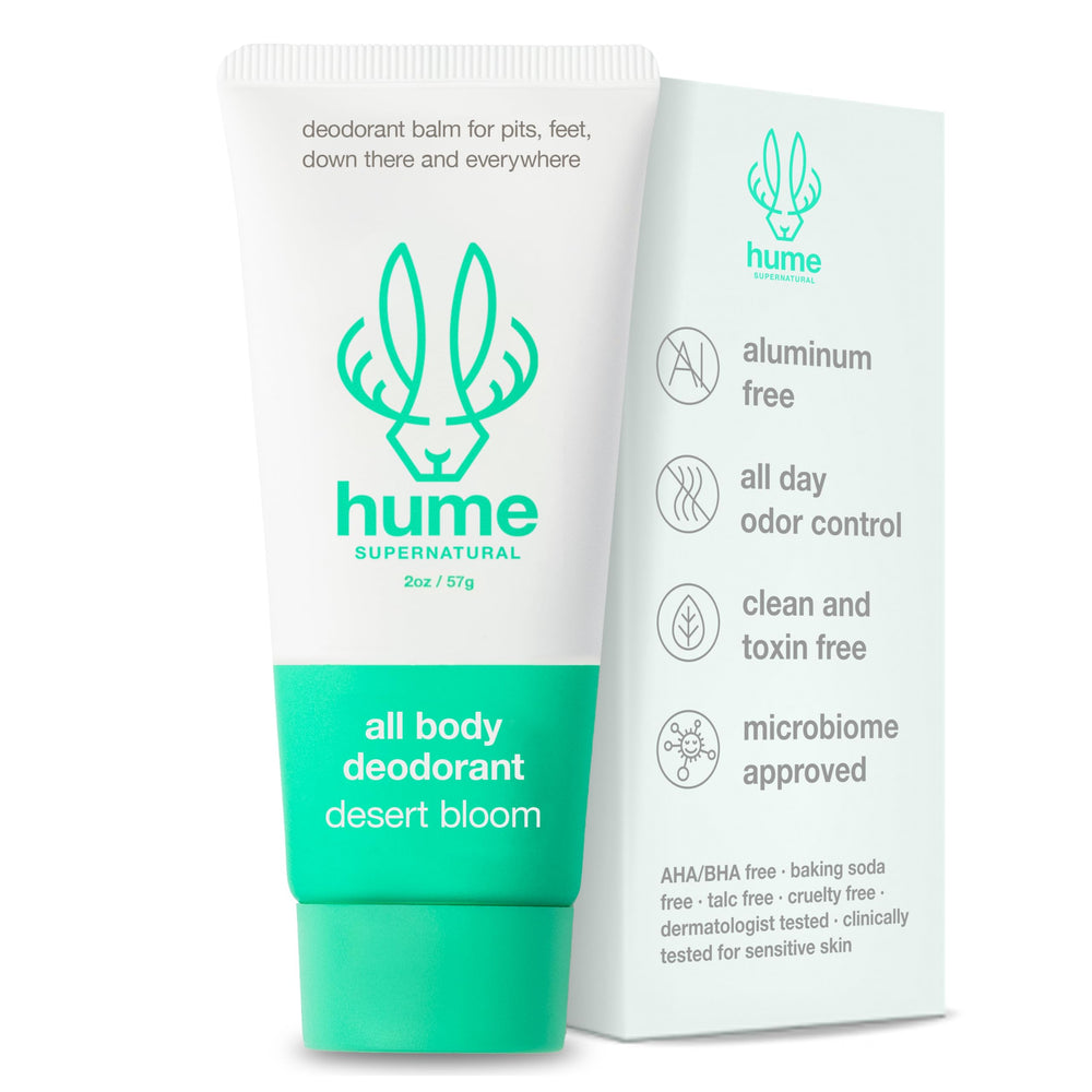 Hume Supernatural baume invisible pour le corps, application douce et fluide.