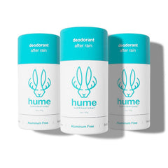 Hume Supernatural déodorant sans aluminium Après la Pluie en flacon, fraîcheur durable.