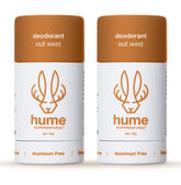 Déodorant sans aluminium Hume Supernatural, pack Out West de deux, parfum frais.