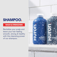 Apres-shampooing pour hommes sans parabènes Huron, emballage recyclable.