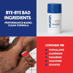 Huron déodorant parfum sel de mer, sensation fraîche durable.