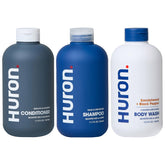Bouteille shampooing Huron: hydratation quotidienne pour cheveux propres.