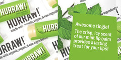 Texture lisse et agréable du baume Hurraw! menthe sur les lèvres.