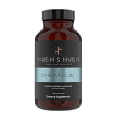 Hush & Hush DeeplyRooted — bouteille de capsules pour la croissance capillaire.