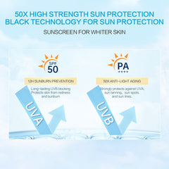 Huxihom serum-visage Centella SPF50, soin rapide avec protection solaire.