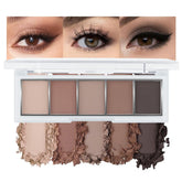 Hxssll palette yeux neutre froid rose-taupe matte, rendu naturel et lumineux.