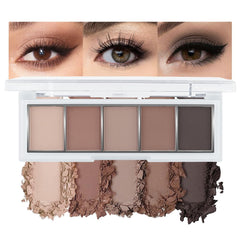 Hxssll palette yeux neutre froid rose-taupe matte, rendu naturel et lumineux.