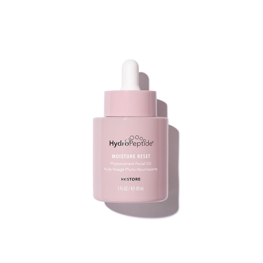 HydroPeptide Moisture Reset – bouteille-visage, hydratation rapide et éclat naturel.