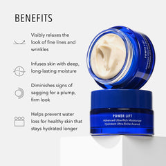 Massage du visage avec Power Lift, mouvement lift léger et apaisant.