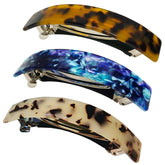 Barrette HYFEEL grande tortue classique pour cheveux bien tenus et élégants.