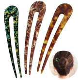 HYFEEL Épingle cheveux U forme vert pour un chignon élégant toute la journée