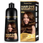 HyperHair shampooing châtaigne brun : bouteille pratique pour une application facile.