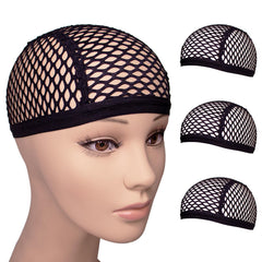 Cap HyunDu crochet noir maille ensemble, idéal pour fixer les cheveux.