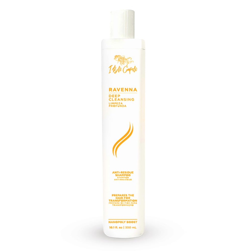 I Belli Capelli Ravenna Shampoing clarifiant en flacon, détoxifie en douceur le cuir chevelu.