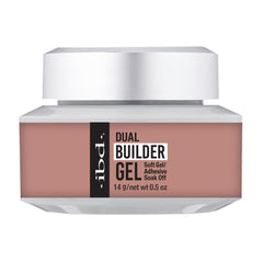 IBD Dual Builder Gel Warm Nude, flacon – teinte naturelle parfaite pour une manucure élégante.
