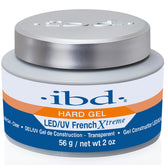 IBD Gel dur pour ongles – finition clair extrême au LED/UV, extensions nettes.