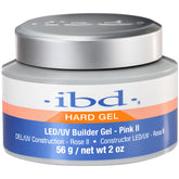 IBD Pink II – gel dur LED/UV, bouteille rose, usage pro.
