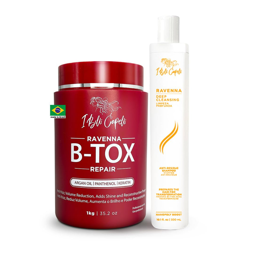I Belli Capelli Ravenna kit B-tox masque 1 kg ensemble, soin intensif pour cheveux.