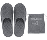 Chaussons voyage pliables Ibluelover offrant confort coton doux et rangement facile.