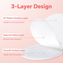 ICOTLE disques coton ovales double-face, surface plane et motif EF polyvalent.