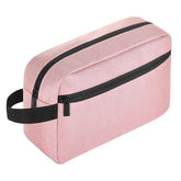 Icramsy Trousse de toilette rose extérieure, rangement pratique et élégant.