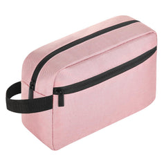 Icramsy Trousse de toilette rose extérieure, rangement pratique et élégant.