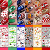 IDDFEVE autocollants ongles Noël, décor festif durable et brillant.