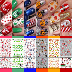 IDDFEVE autocollants ongles Noël, décor festif durable et brillant.