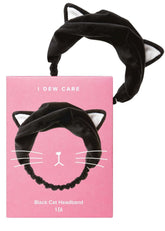Bandeau I DEW CARE lavage visage chat noir, doux et antidérapant pour routine beauté