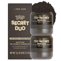I DEW CARE Tap Secret brun-foncé poudre ultra-fine pour absorption rapide.