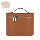 IEMIEBOAMGNOY sac maquillage cuir brun séparateur amovible, rangement personnalisé facile à configurer