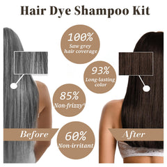 shampoing 3-en-1: nettoie, conditionne et colore les cheveux